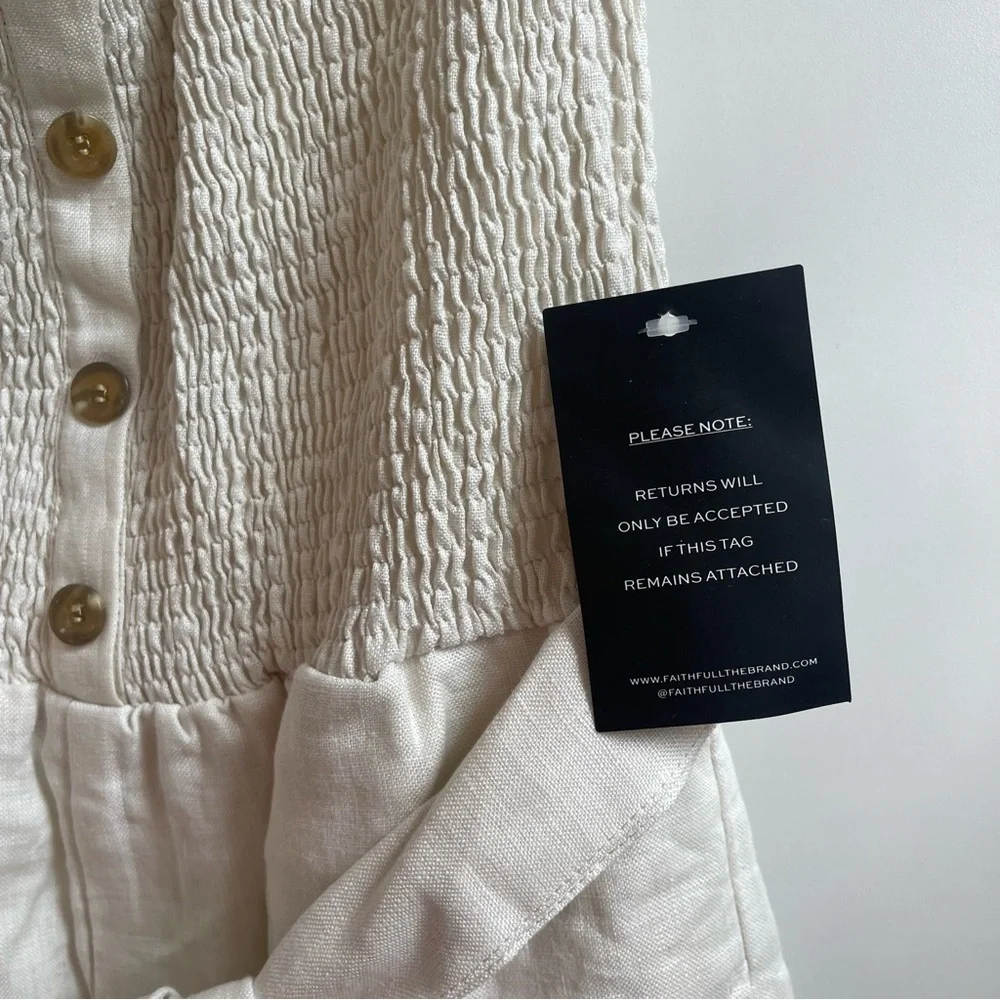 Faithful the Brand Lais Jumpsuit US4/AU8/S in Plain Ecru, NWT, Orig $209 - Picture 6 of 11